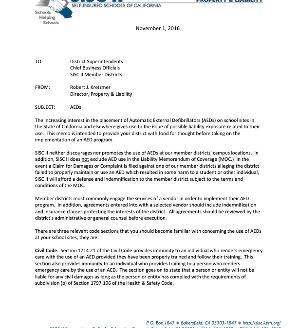 AED Policy & Liability Considerations for Schools