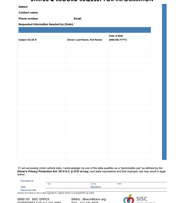 Driver’s License Status & Record Request Form