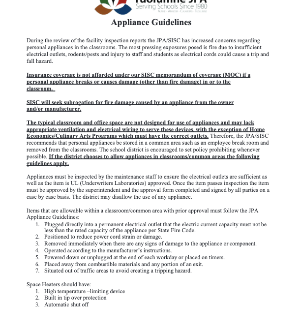 Appliance Guidelines – Safe Use and Compliance