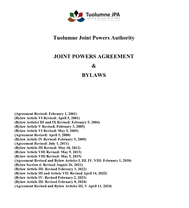 Bylaws – Tuolumne Joint Powers Authority