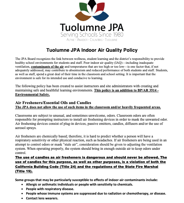 Indoor Air Quality Policy