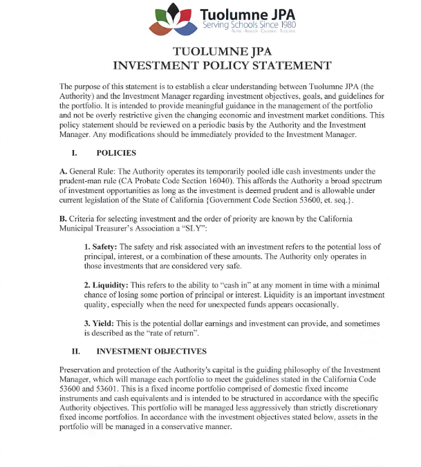 Investment Policy Statement