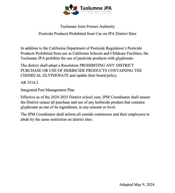 Prohibited Pesticides Policy