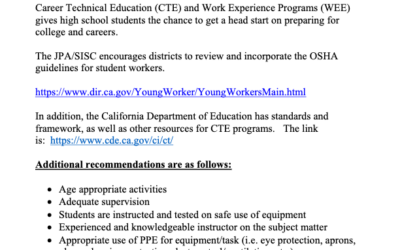 Member Alert – Student Safety: CTE/WEE Programs