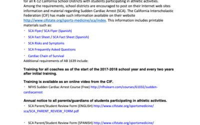 Member Alert – AB 1639: Sudden Cardiac Arrest