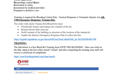 Member Alert – Bleeding Control Kits