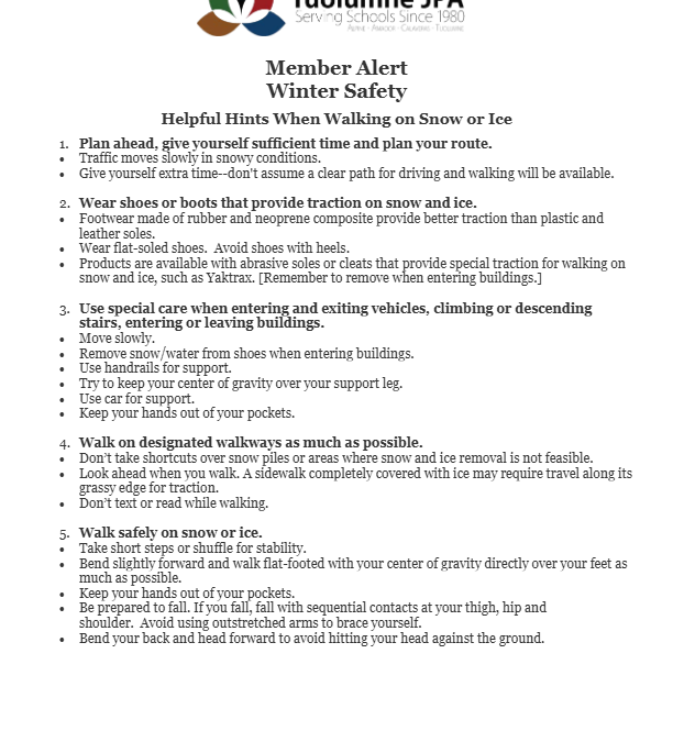 Member Alert – Winter Safety