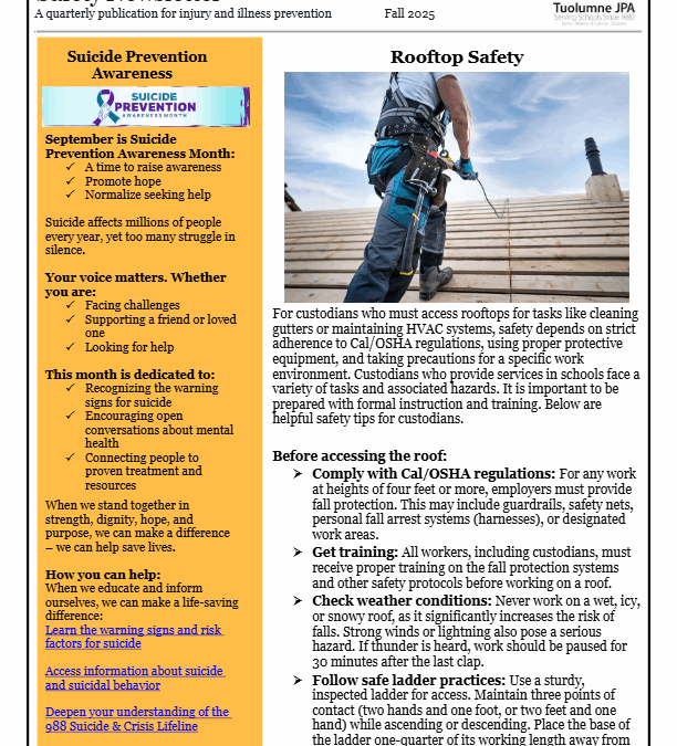 Safety Newsletter – Fall  2025-2026